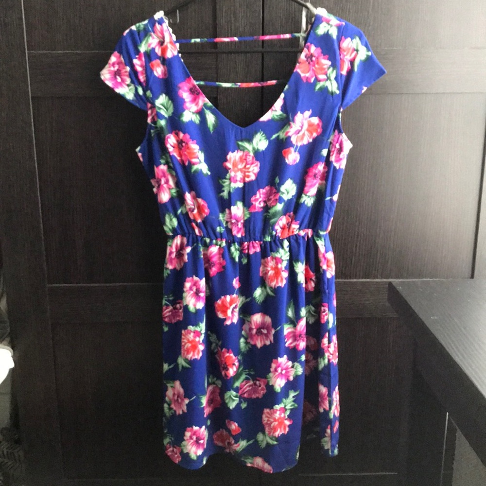 Blue and pink floral ModCloth dress